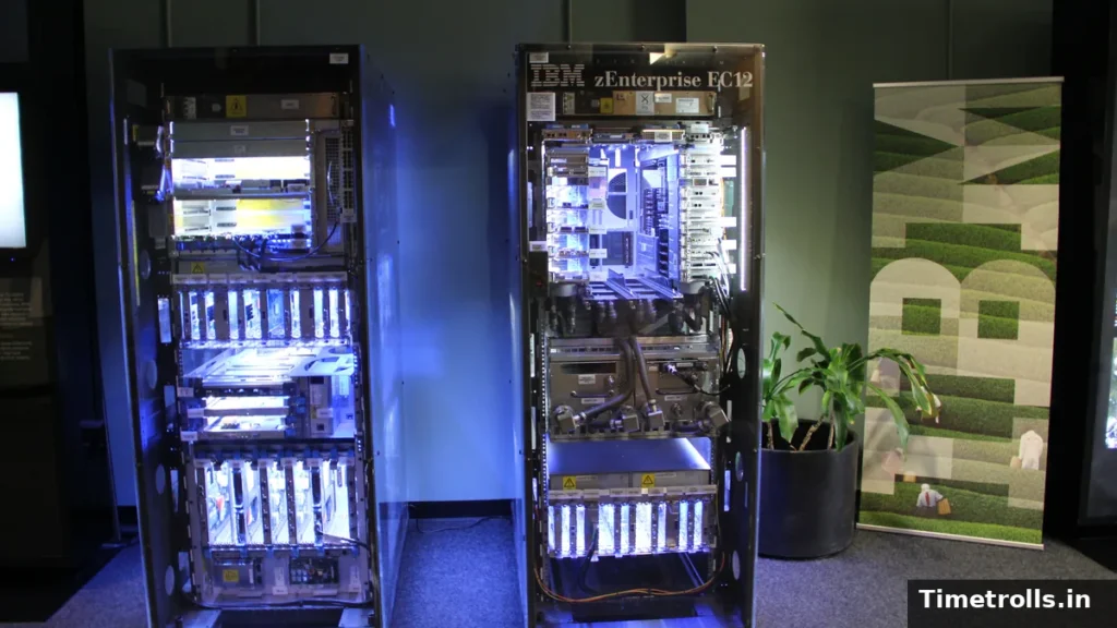 OpenAI COBOL खबर: कवर हटाकर रोशनी में दिखता IBM zEnterprise EC12 मेनफ्रेम कंप्यूटर