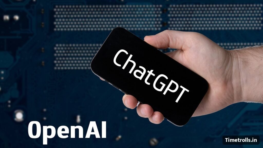 ChatGPT Hindi वॉयस: हाथ में स्मार्टफोन पर ChatGPT लिखा हुआ और साथ में OpenAI