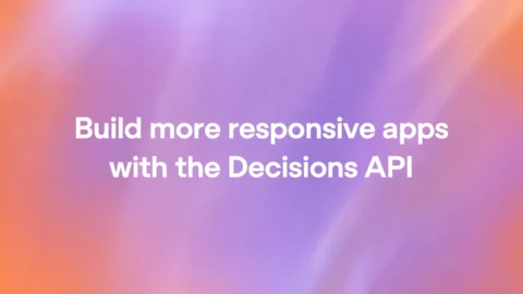 OpenAI की आधिकारिक इमेज: बैंगनी-नारंगी बैकग्राउंड पर "Build more responsive apps with the Decisions API" – फोटो: OpenAI