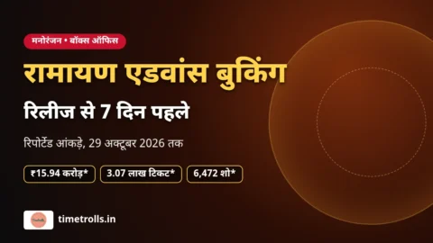 रामायण पार्ट 1 एडवांस बुकिंग अपडेट, timetrolls.in ग्राफिक