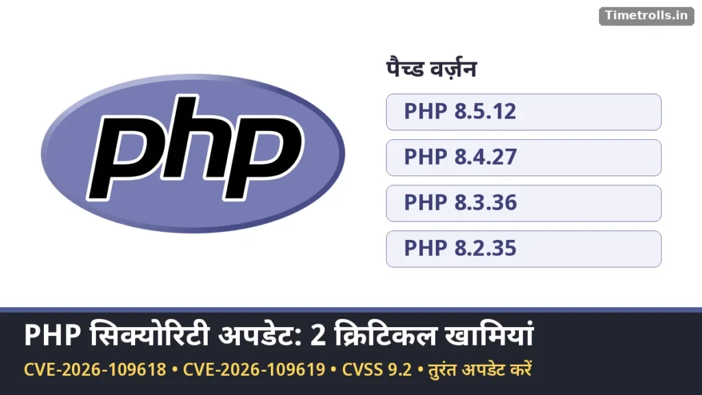 PHP सिक्योरिटी अपडेट: PHP का लोगो और पैच्ड वर्ज़न